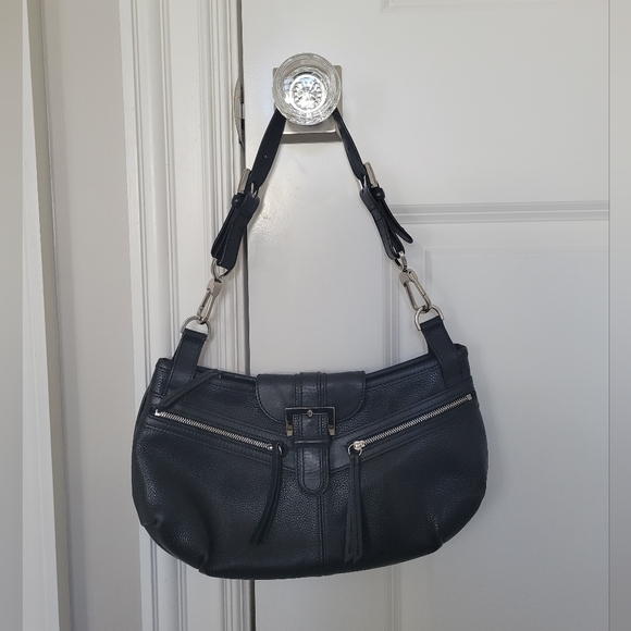 Longchamp Black Leather Shoulder Bag - Picture 2 of 9